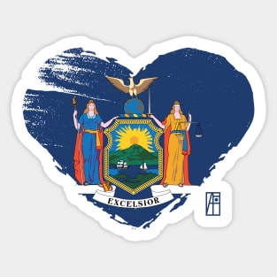 U.S. State - I Love New York - New York Flag Sticker